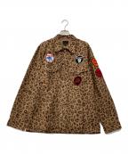 Hysteric Glamourヒステリックグラマー）の古着「L/S ワッペンレオパードシャツ」｜ベージュ
