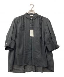 BALLSEY（ボールジィ）の古着「スムースラミー ハーフスリーブブラウス」｜ブラック