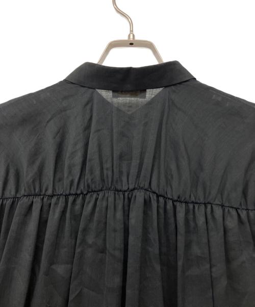 BALLSEY（ボールジィ）BALLSEY (ボールジィ) スムースラミー ハーフスリーブブラウス ブラック サイズ:36 未使用品の古着・服飾アイテム