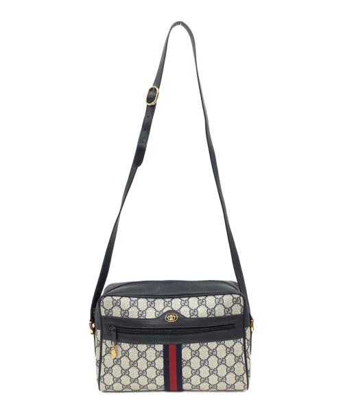 GUCCI（グッチ）GUCCI (グッチ) 80's ショルダーバッグ グレー×ネイビーの古着・服飾アイテム
