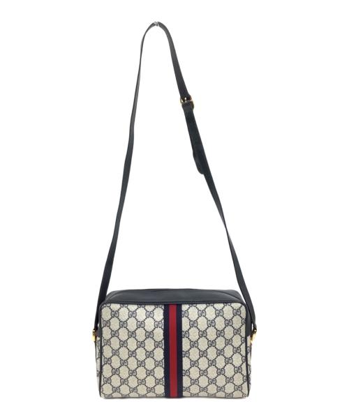 GUCCI（グッチ）GUCCI (グッチ) 80's ショルダーバッグ グレー×ネイビーの古着・服飾アイテム