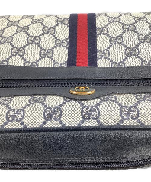 GUCCI（グッチ）GUCCI (グッチ) 80's ショルダーバッグ グレー×ネイビーの古着・服飾アイテム