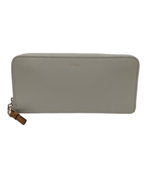 FURLA（フルラ）FURLA (フルラ) NUVOLA ラウンドファスナーロングウォレット ベージュの古着・服飾アイテム