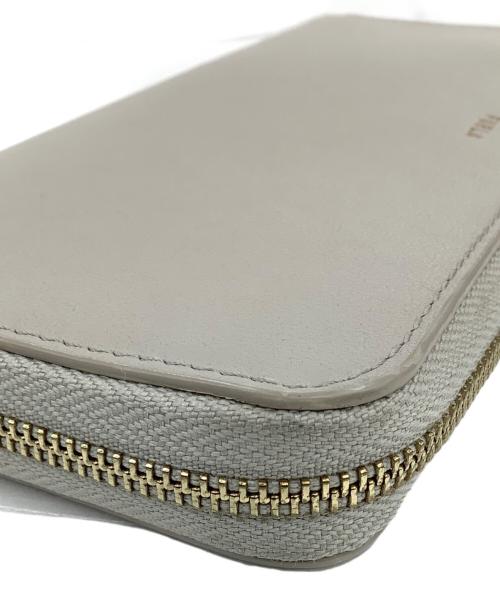 FURLA（フルラ）FURLA (フルラ) NUVOLA ラウンドファスナーロングウォレット ベージュの古着・服飾アイテム