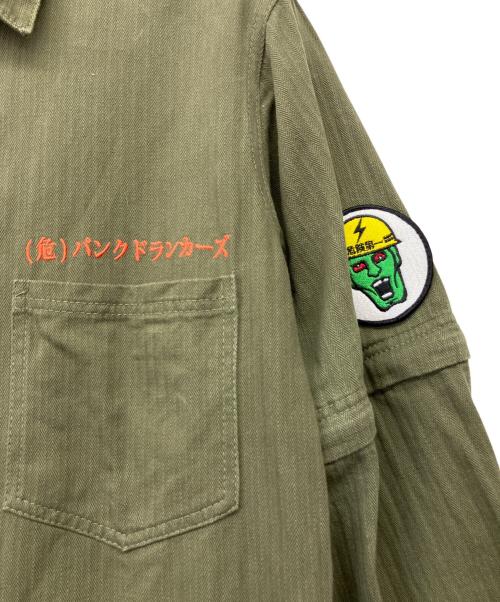 PUNK DRUNKERS（パンクドランカーズ）PUNK DRUNKERS (パンクドランカーズ) 地球つなぎ(EARTH JUMPSUIT) カーキ サイズ:Lの古着・服飾アイテム