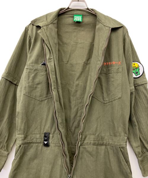 PUNK DRUNKERS（パンクドランカーズ）PUNK DRUNKERS (パンクドランカーズ) 地球つなぎ(EARTH JUMPSUIT) カーキ サイズ:Lの古着・服飾アイテム