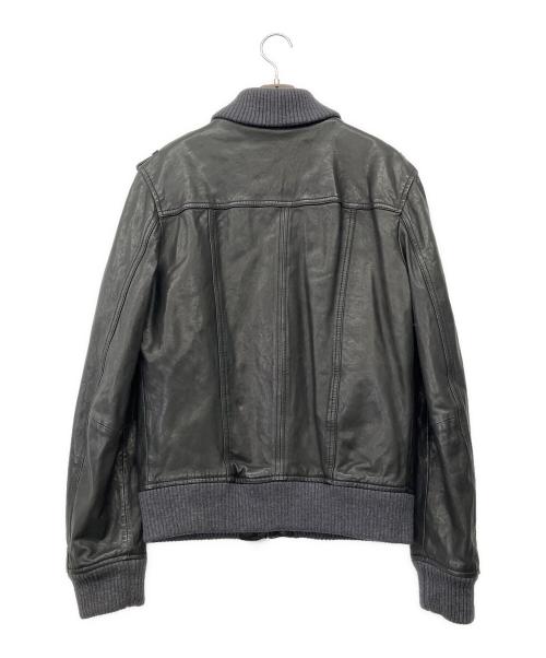 D&G（ディーアンドジー）D&G (ディーアンドジー) リブラムレザーブルゾン ブラック サイズ:48の古着・服飾アイテム