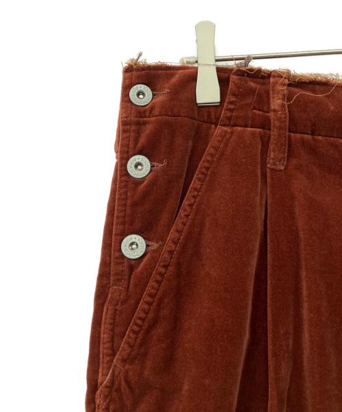 doublet（ダブレット）doublet (ダブレット) CUT OFF VELVET PANTS ブラウン サイズ:Mの古着・服飾アイテム