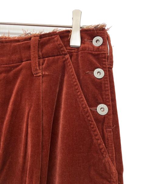 doublet（ダブレット）doublet (ダブレット) CUT OFF VELVET PANTS ブラウン サイズ:Mの古着・服飾アイテム
