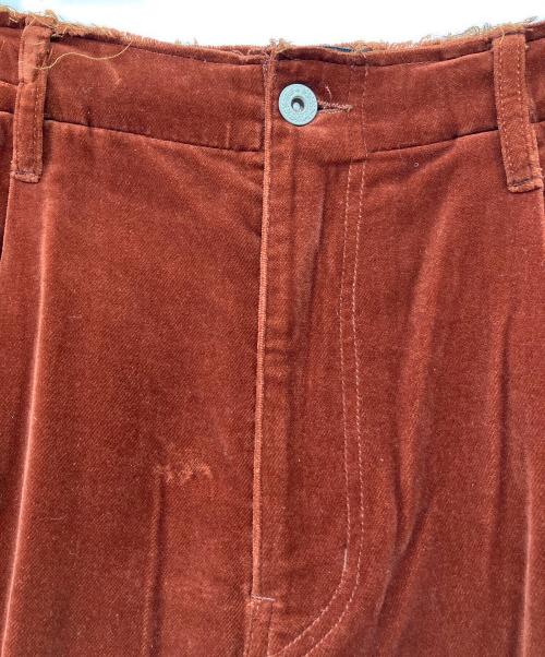 doublet（ダブレット）doublet (ダブレット) CUT OFF VELVET PANTS ブラウン サイズ:Mの古着・服飾アイテム