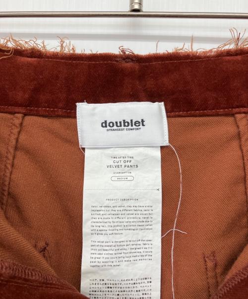 doublet（ダブレット）doublet (ダブレット) CUT OFF VELVET PANTS ブラウン サイズ:Mの古着・服飾アイテム