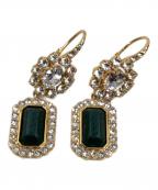 PRADAプラダ）の古着「Gold & Multi Crystal Drop Earrings」