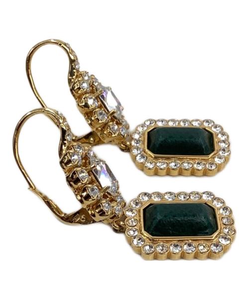 PRADA（プラダ）PRADA (プラダ) Gold & Multi Crystal Drop Earringsの古着・服飾アイテム