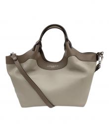 GIANNI CHIARINI（ジャンニ キアリーニ）の古着「2WAYハンドバッグ」｜ベージュ×ブラウン