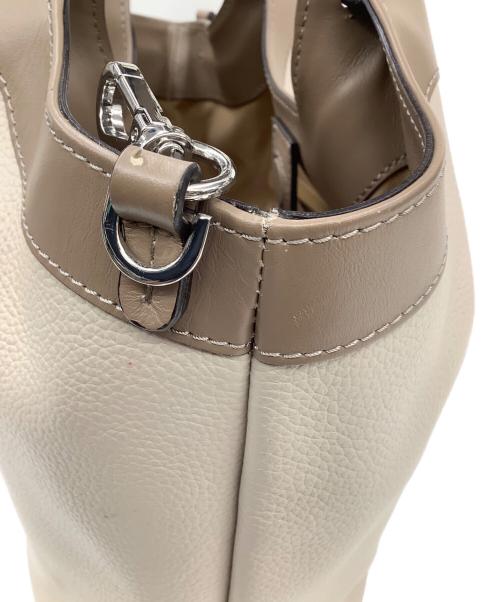 GIANNI CHIARINI（ジャンニ キアリーニ）GIANNI CHIARINI (ジャンニ キアリーニ) 2WAYハンドバッグ ベージュ×ブラウンの古着・服飾アイテム
