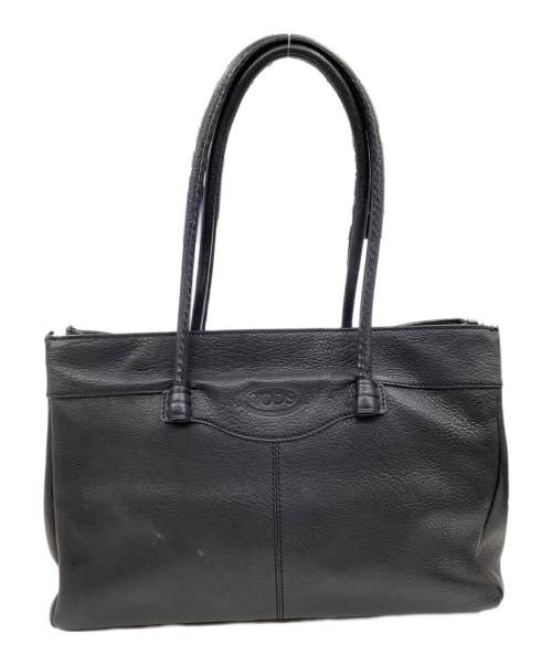 TOD'S（トッズ）TOD'S (トッズ) レザートートバッグ ブラックの古着・服飾アイテム