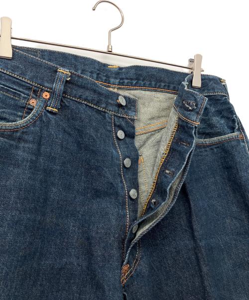 Evisu Jeans（エヴィスジーンズ）Evisu Jeans (エヴィスジーンズ) 2001 NO.2　家紋　FLOWER  WHITE　DENIM ネイビー サイズ:36インチの古着・服飾アイテム