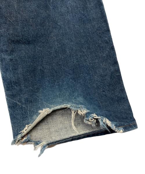 Evisu Jeans（エヴィスジーンズ）Evisu Jeans (エヴィスジーンズ) 2001 NO.2　家紋　FLOWER  WHITE　DENIM ネイビー サイズ:36インチの古着・服飾アイテム