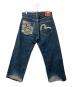 Evisu Jeans (エヴィスジーンズ) 2001 NO.2　家紋　FLOWER  WHITE　DENIM ネイビー サイズ:36インチ：10000円