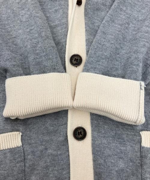 maison kitsune（メゾンキツネ）MAISON KITSUNE (メゾンキツネ) 薄手カーディガン グレー サイズ:Mの古着・服飾アイテム