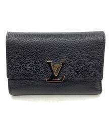 LOUIS VUITTON（ルイ ヴィトン）の古着「ポルトフォイユ・カプシーヌ コンパクト」｜ノワール・ホットピンク