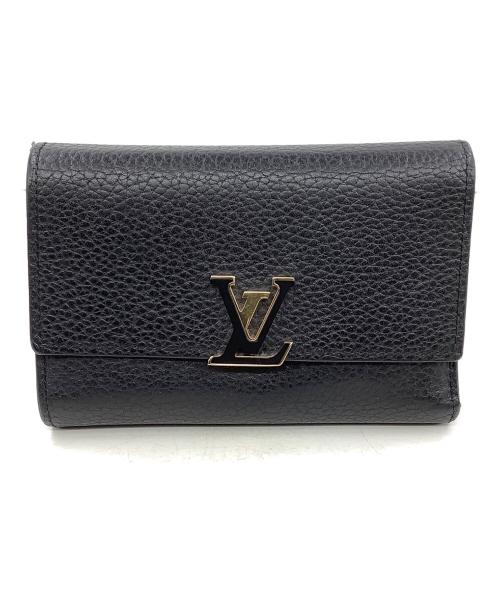 LOUIS VUITTON（ルイ ヴィトン）LOUIS VUITTON (ルイ ヴィトン) ポルトフォイユ・カプシーヌ コンパクト ノワール・ホットピンクの古着・服飾アイテム