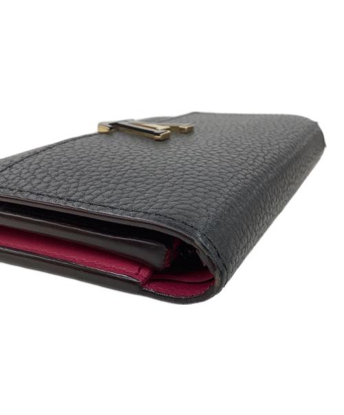 LOUIS VUITTON（ルイ ヴィトン）LOUIS VUITTON (ルイ ヴィトン) ポルトフォイユ・カプシーヌ コンパクト ノワール・ホットピンクの古着・服飾アイテム