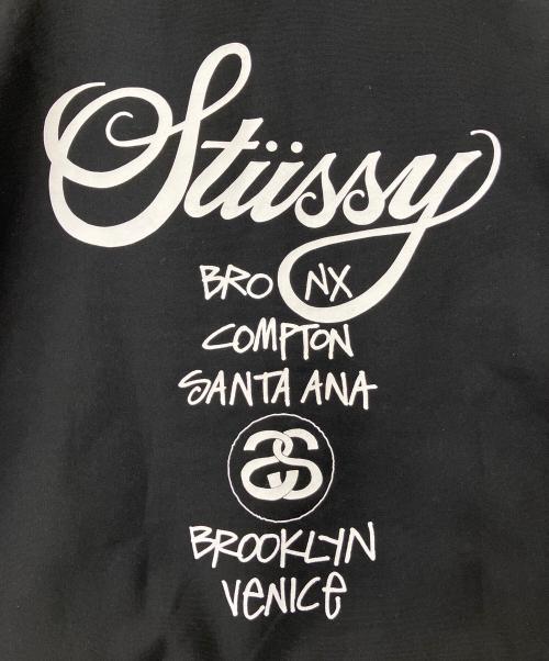 stussy（ステューシー）stussy (ステューシー) 24SS WORLD TOUR ZIP HOOD ブラック サイズ:Lの古着・服飾アイテム