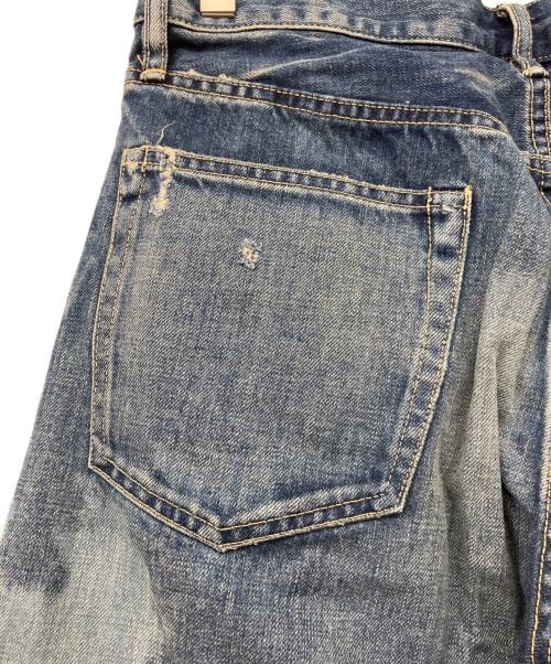 Hysteric Glamour（ヒステリックグラマー）Hysteric Glamour (ヒステリックグラマー) パッチワーク スタッズ クラッシュ加工ダメージジーンズ インディゴ サイズ:81cm(W32)の古着・服飾アイテム