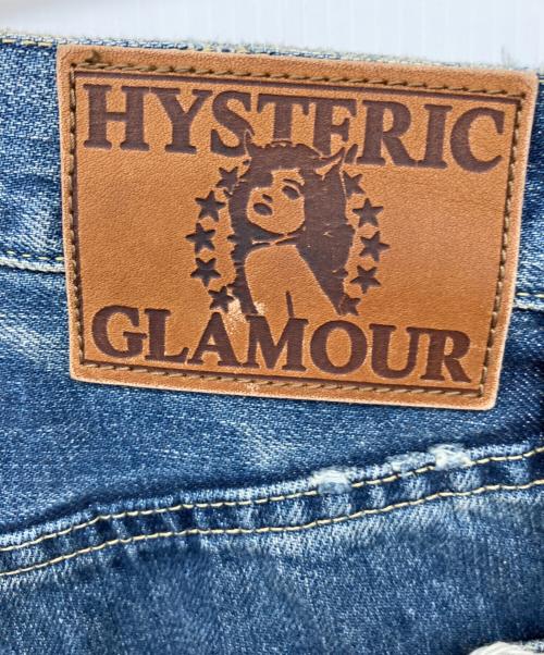 Hysteric Glamour（ヒステリックグラマー）Hysteric Glamour (ヒステリックグラマー) パッチワーク スタッズ クラッシュ加工ダメージジーンズ インディゴ サイズ:81cm(W32)の古着・服飾アイテム