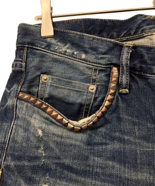 Hysteric Glamour（ヒステリックグラマー）Hysteric Glamour (ヒステリックグラマー) RSM加工 ダメージジーンズ インディゴ サイズ:81cm(W32)の古着・服飾アイテム