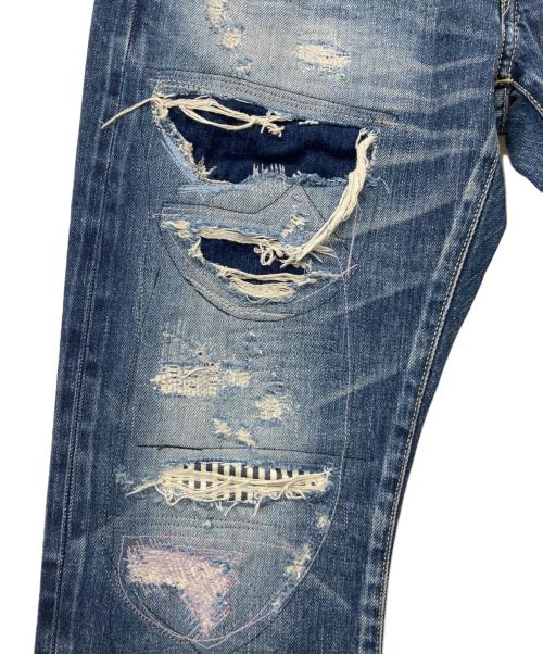 Hysteric Glamour（ヒステリックグラマー）Hysteric Glamour (ヒステリックグラマー) RSM加工 ダメージジーンズ インディゴ サイズ:81cm(W32)の古着・服飾アイテム