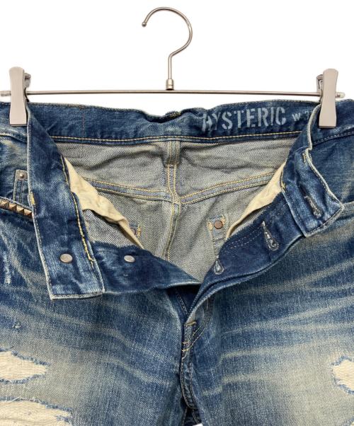 Hysteric Glamour（ヒステリックグラマー）Hysteric Glamour (ヒステリックグラマー) ダメージ加工ジーンズ インディゴ サイズ:81cm(W32)の古着・服飾アイテム