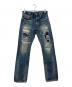 Hysteric Glamour（ヒステリックグラマー）の古着「ダメージ加工ジーンズ」｜インディゴ