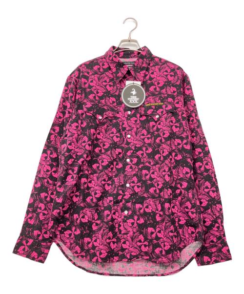 Hysteric Glamour（ヒステリックグラマー）Hysteric Glamour Thee Hysteric XXX The Rolling Stones (ザ ローリングストーンズ) MIXED EMOTIONS柄ウエスタンシャツ ピンク サイズ:L 未使用品の古着・服飾アイテム