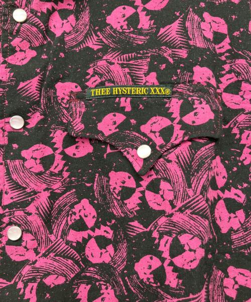Hysteric Glamour（ヒステリックグラマー）Hysteric Glamour Thee Hysteric XXX The Rolling Stones (ザ ローリングストーンズ) MIXED EMOTIONS柄ウエスタンシャツ ピンク サイズ:L 未使用品の古着・服飾アイテム