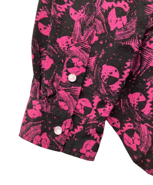 Hysteric Glamour（ヒステリックグラマー）Hysteric Glamour Thee Hysteric XXX The Rolling Stones (ザ ローリングストーンズ) MIXED EMOTIONS柄ウエスタンシャツ ピンク サイズ:L 未使用品の古着・服飾アイテム