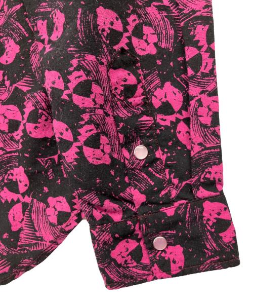 Hysteric Glamour（ヒステリックグラマー）Hysteric Glamour Thee Hysteric XXX The Rolling Stones (ザ ローリングストーンズ) MIXED EMOTIONS柄ウエスタンシャツ ピンク サイズ:L 未使用品の古着・服飾アイテム