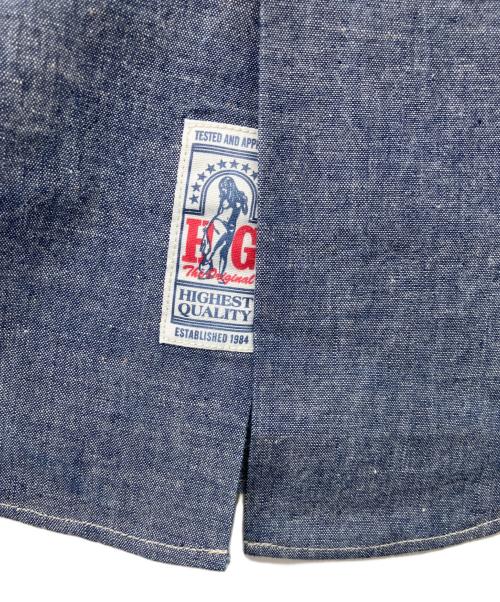 Hysteric Glamour（ヒステリックグラマー）Hysteric Glamour (ヒステリックグラマー) BIG YANK (ビッグヤンク) HYS SOUNDS プリント 長袖 シャンブレー ワーク シャツ インディゴ サイズ:M 未使用品の古着・服飾アイテム