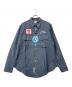 Hysteric Glamour（ヒステリックグラマー）の古着「HYS SOUNDS プリント 長袖 シャンブレー ワーク シャツ」｜インディゴ