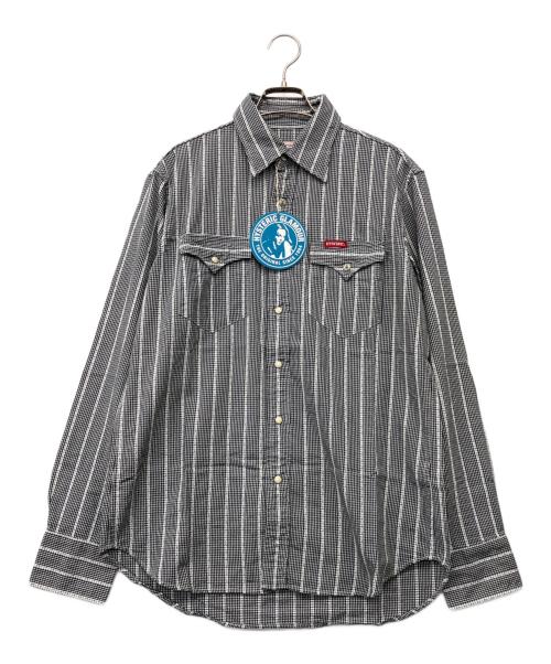Hysteric Glamour（ヒステリックグラマー）Hysteric Glamour (ヒステリックグラマー) ヒッコリーストライプウエスタンワークシャツ ブラック サイズ:L 未使用品の古着・服飾アイテム