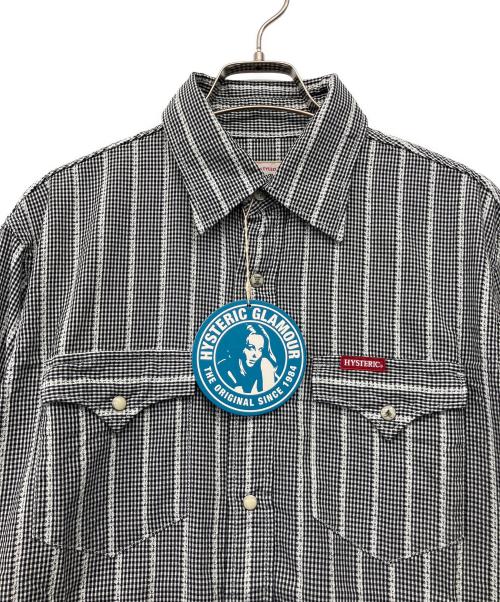 Hysteric Glamour（ヒステリックグラマー）Hysteric Glamour (ヒステリックグラマー) ヒッコリーストライプウエスタンワークシャツ ブラック サイズ:L 未使用品の古着・服飾アイテム