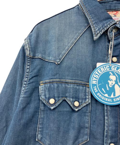 Hysteric Glamour（ヒステリックグラマー）Hysteric Glamour (ヒステリックグラマー) 裏地総柄ウェスタンデニムシャツ インディゴ サイズ:L 未使用品の古着・服飾アイテム