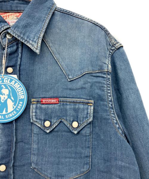 Hysteric Glamour（ヒステリックグラマー）Hysteric Glamour (ヒステリックグラマー) 裏地総柄ウェスタンデニムシャツ インディゴ サイズ:L 未使用品の古着・服飾アイテム