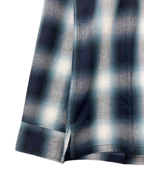 Hysteric Glamour（ヒステリックグラマー）Hysteric Glamour (ヒステリックグラマー) バック刺繍オープンカラーオンブレチェック長袖シャツ ブルー サイズ:L 未使用品の古着・服飾アイテム