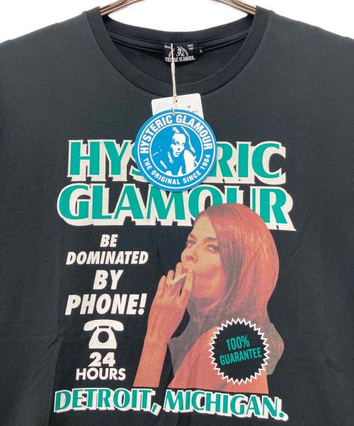 Hysteric Glamour（ヒステリックグラマー）Hysteric Glamour (ヒステリックグラマー) BE DOMINATED BY PHONE Tシャツ ブラック サイズ:L 未使用品の古着・服飾アイテム