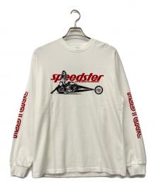 Hysteric Glamour（ヒステリックグラマー）の古着「SPEEDSTER プリント リブ付Tシャツ」｜ホワイト