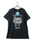 Hysteric Glamourヒステリックグラマー）の古着「BEAR HEADプリント半袖Tシャツ」｜ブラック