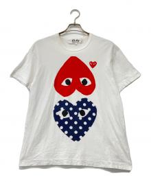 PLAY COMME des GARCONS（プレイコムデギャルソン）の古着「ハートロゴプリントTシャツ」｜ホワイト