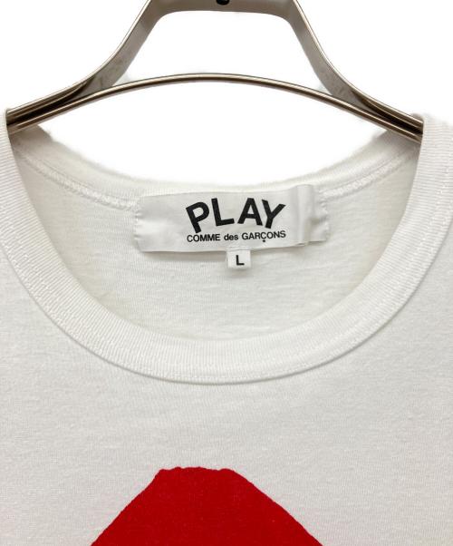 PLAY COMME des GARCONS（プレイコムデギャルソン）PLAY COMME des GARCONS (プレイコムデギャルソン) ハートロゴプリントTシャツ ホワイト サイズ:Lの古着・服飾アイテム